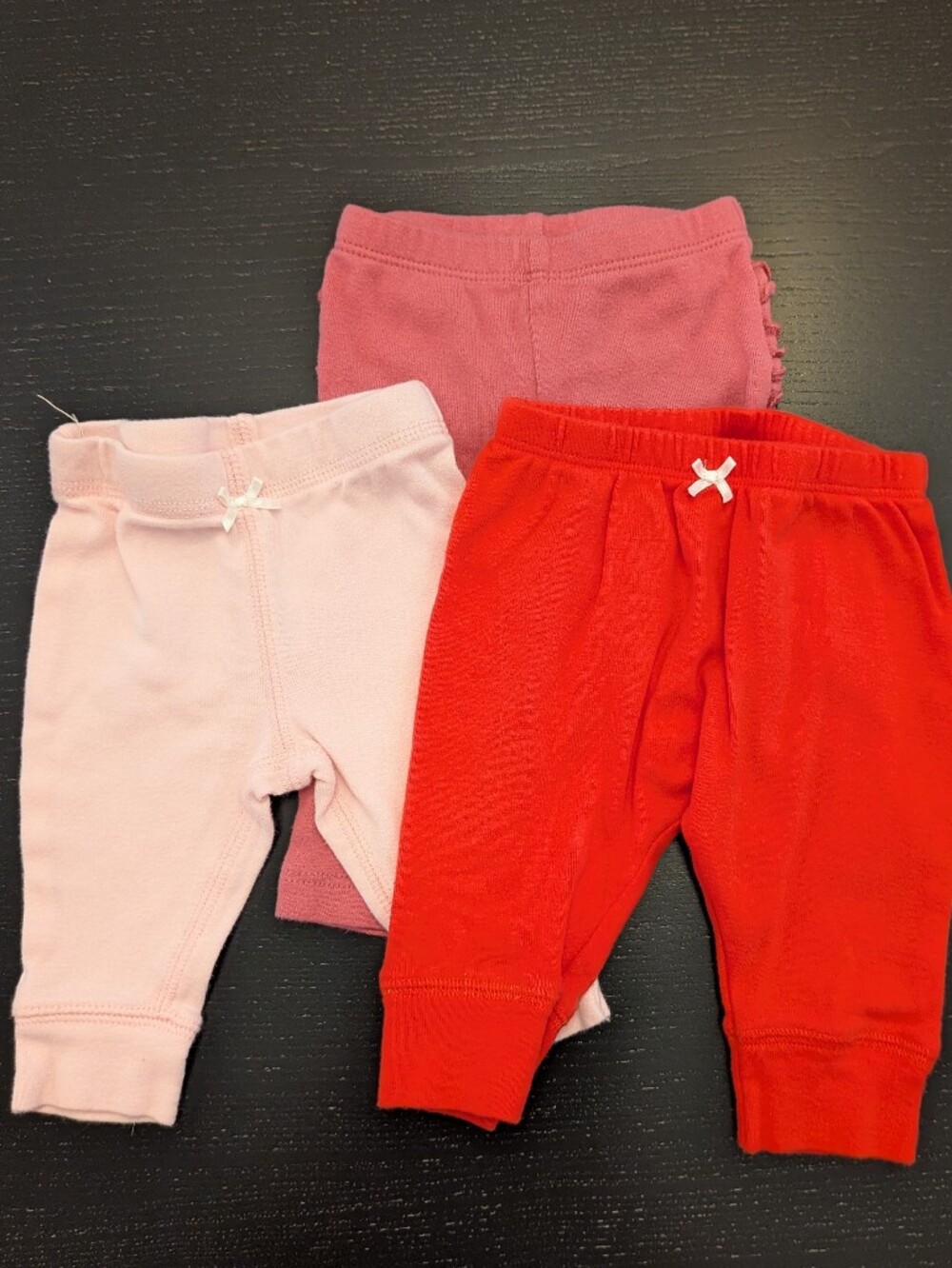 Carter's Three-Pack Pull-On Joggers - Red, Dusty Pink & Light Pink